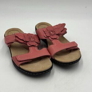 Clarks Collection Floral Slide Sandals Laurieann Madi Strawberry Color Size 9W